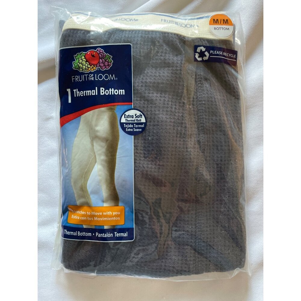 Fruit Of The Loom Mens Thermal Bottom M/M Extra Soft Stretch Navy